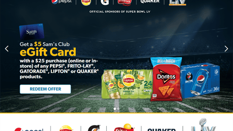 PepsiCo/Frito-Lay Sam's Club Super Bowl LV Microsite